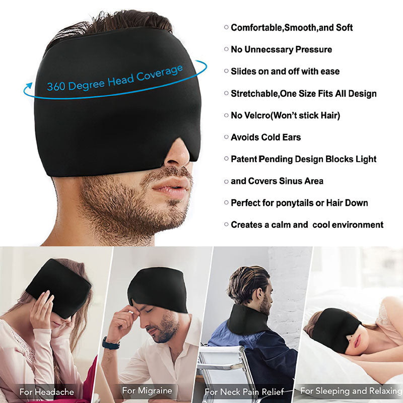 Gel hot and cold compress headband