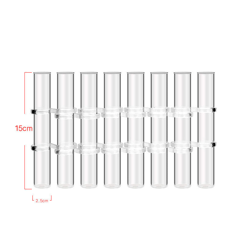 Test tube transparent glass vase