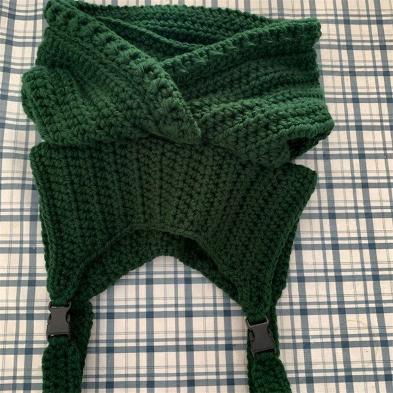 Hand knitted hood