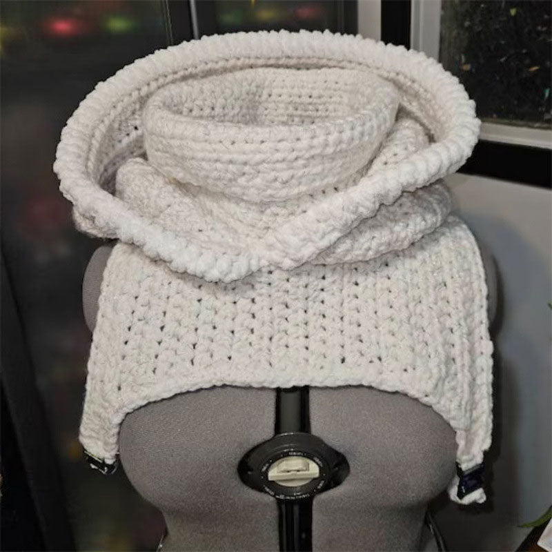 Hand knitted hood