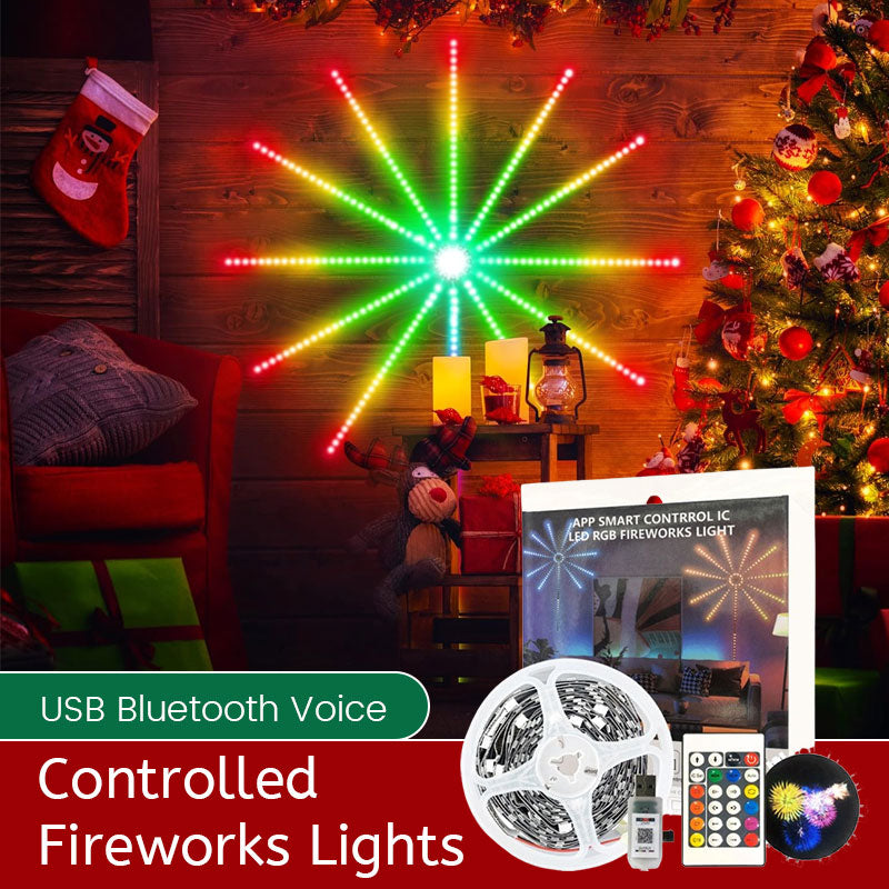 LED sound controlled colorful fireworks lights