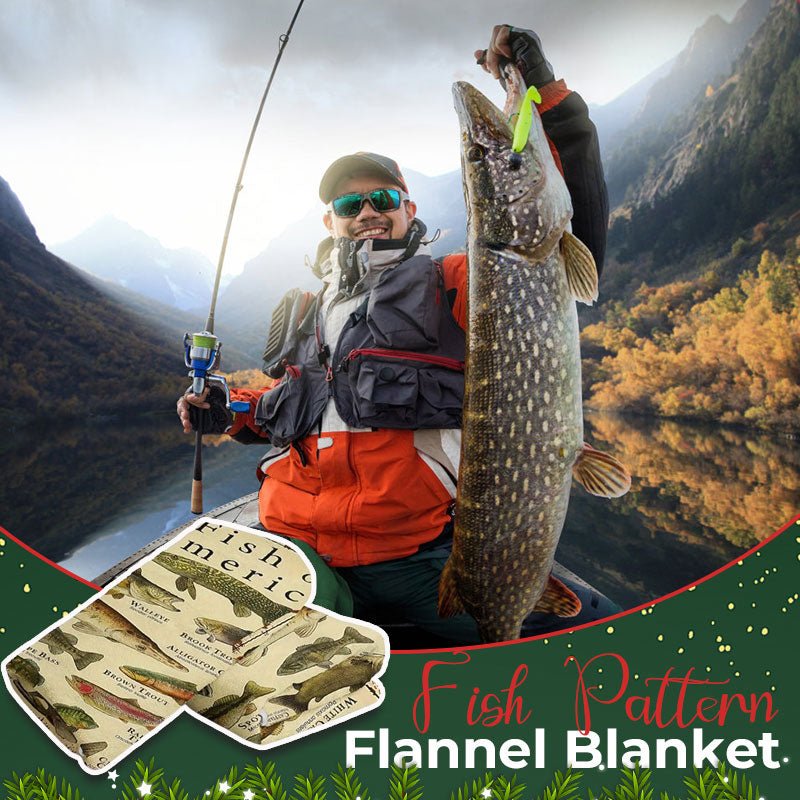 Fish pattern flannel blanket