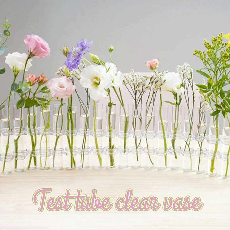 Test tube transparent glass vase