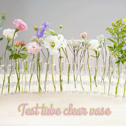 Test tube transparent glass vase