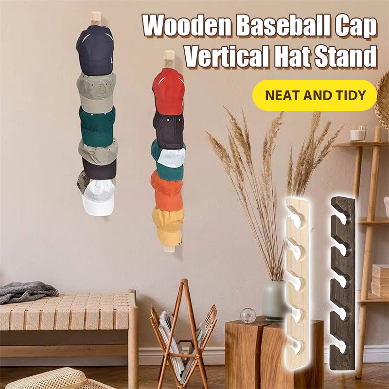 Wooden hat storage rack