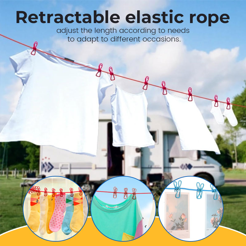 Retractable windproof elastic clothesline