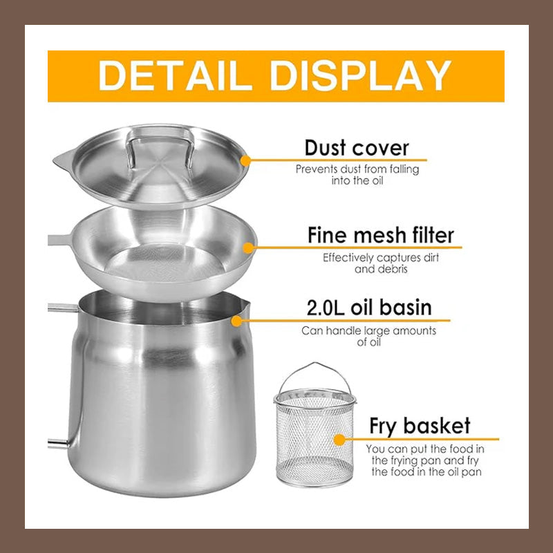 Stainless steel oil filter fryer