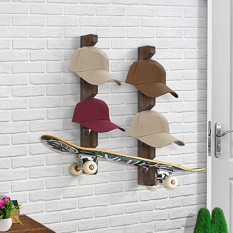 Wooden hat storage rack