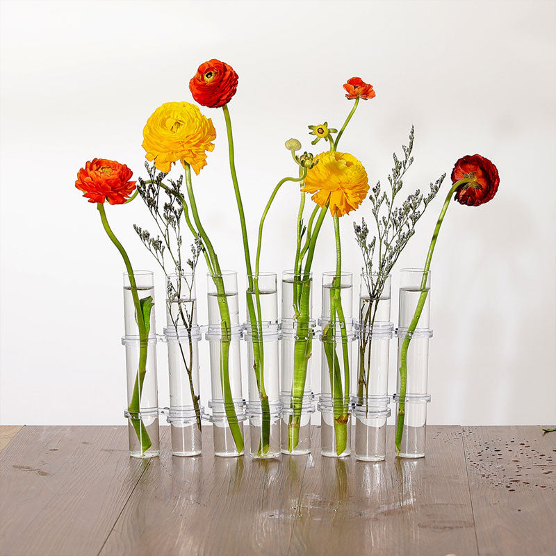 Test tube transparent glass vase