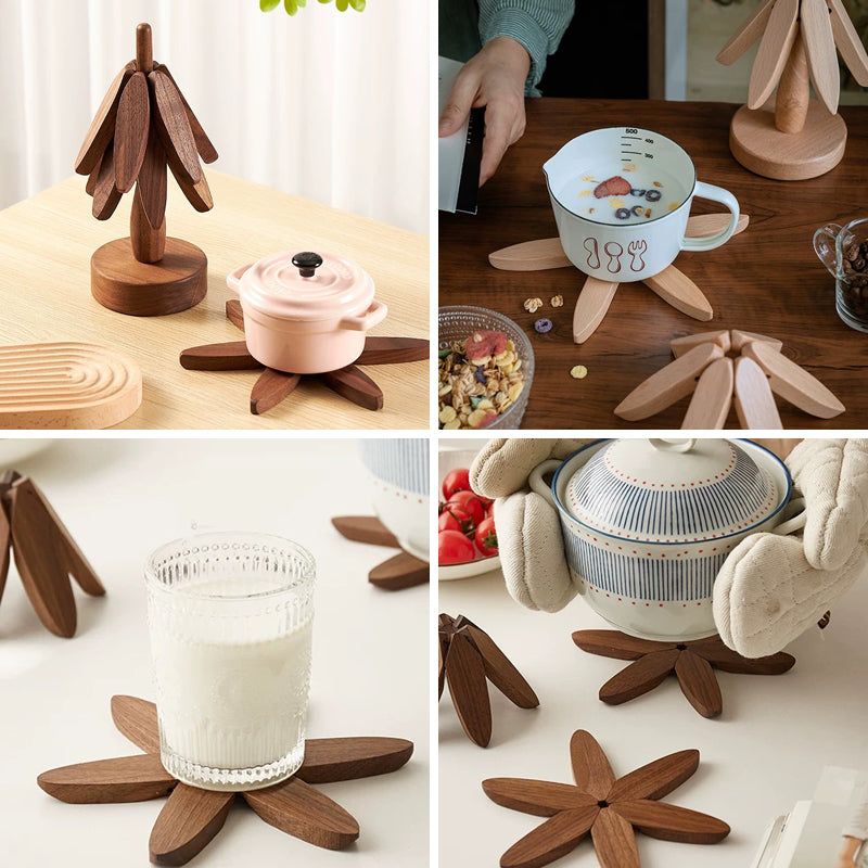 🌲Christmas Hot Sale-40% OFF🌲Wooden Tree Coasters Table Mats