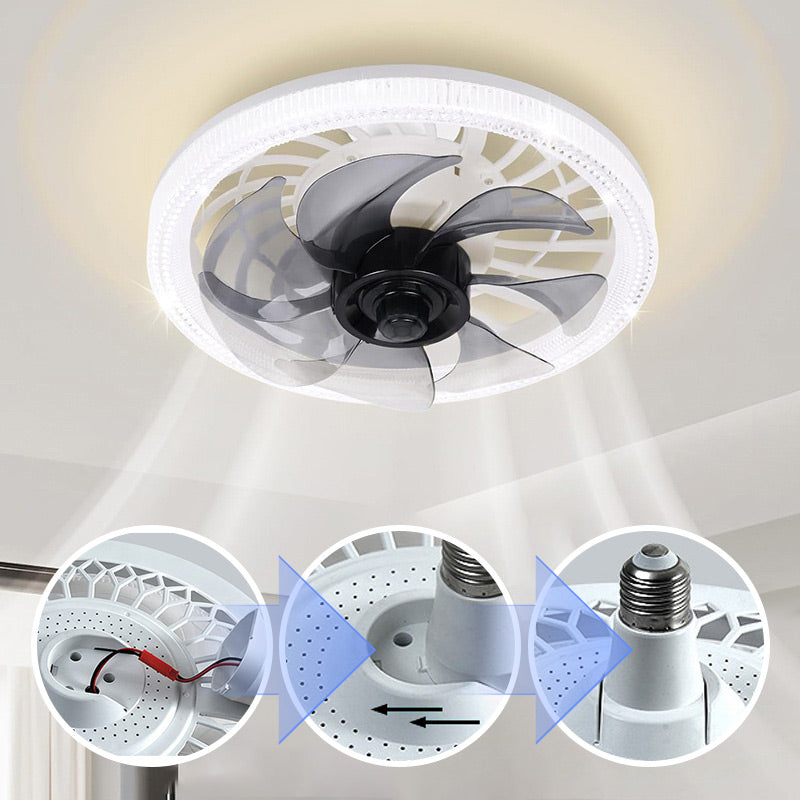 Remote control led silent fan light